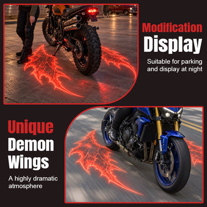 🏍️Motorcycle Devil Wing Projection Lights – Cool LED Ground Lighting for Riders!