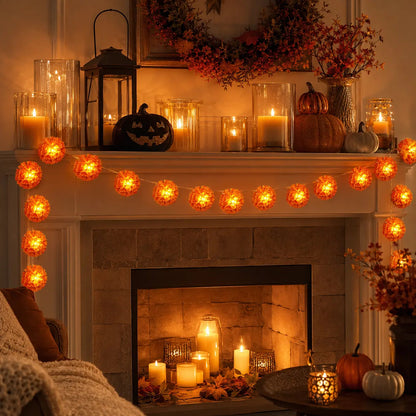 🎃🌼 Halloween Marigold LED Fairy String Lights