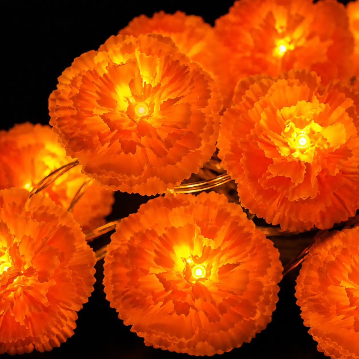 🎃🌼 Halloween Marigold LED Fairy String Lights