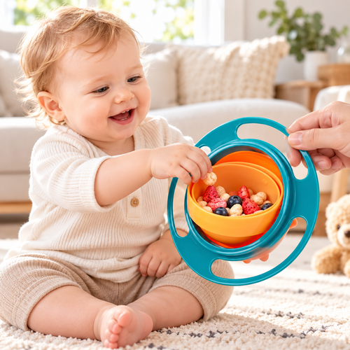 👶 Spill-Resistant Gyro Bowl for Toddlers