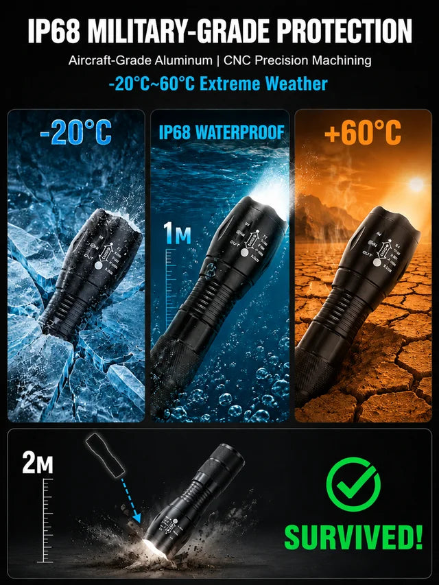 🔦High Power Zoomable White Laser Flashlight🔥