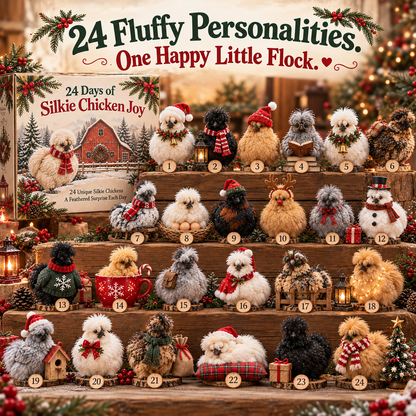 🐔🎄 24 Days of Silkie Chicken Joy – Christmas Advent Calendar with 24 Unique Figurines 🎁❤️
