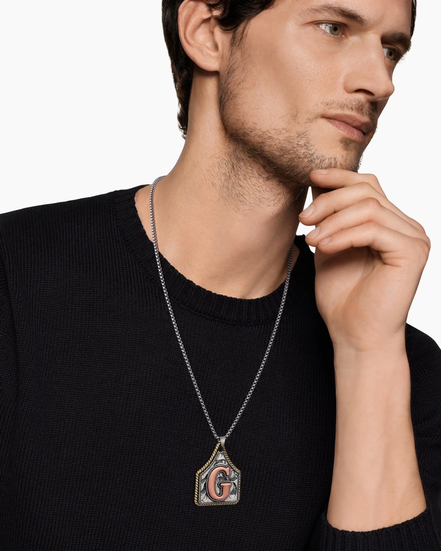 A-Z Letter Pendant Necklace - 22inch Stainless Steel