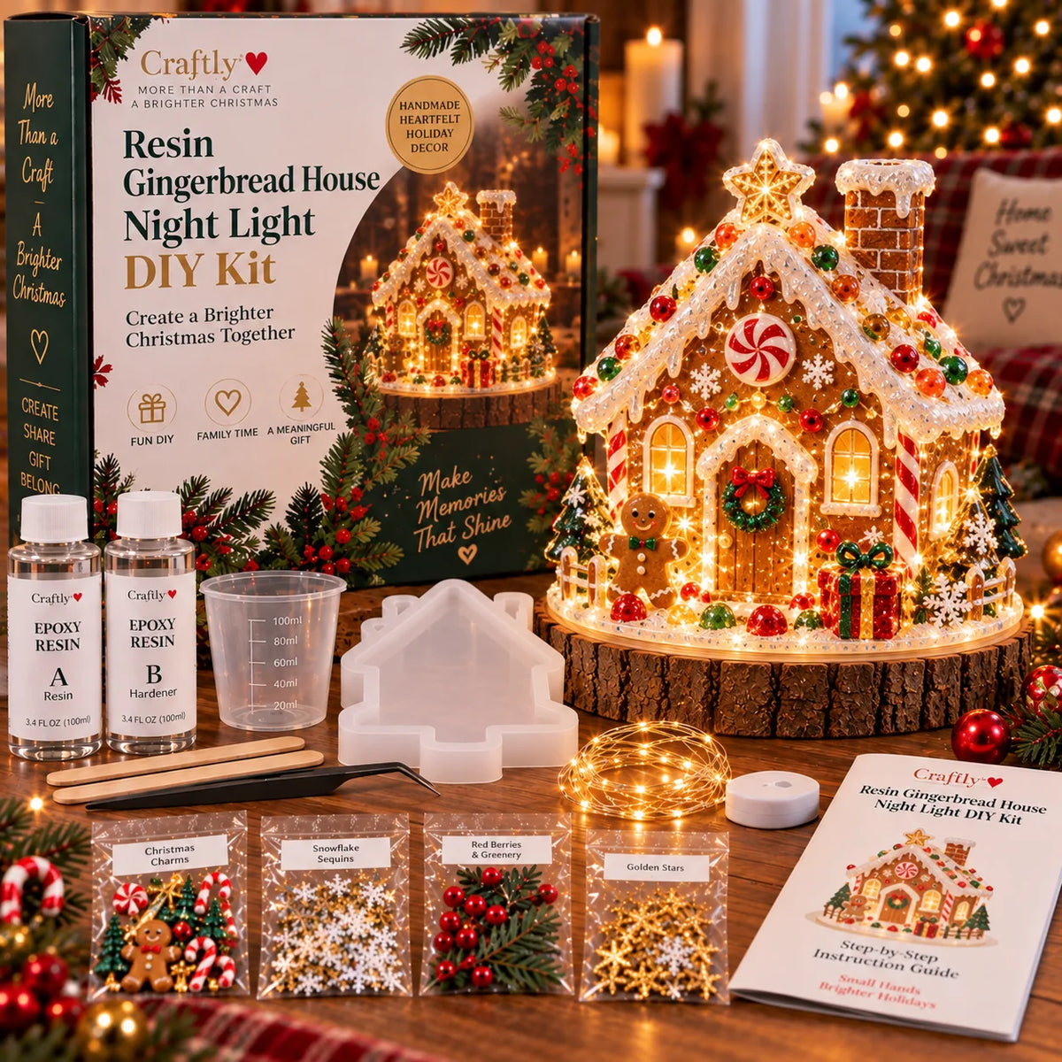 🎄 DIY Christmas Tree Night Light Kit — 💕 Step-by-Step Guide Included