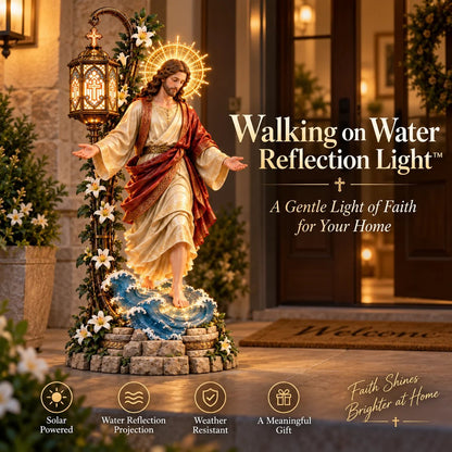 ✨✝️✨ Walk by Faith Jesus Reflection Light – Walking on Water Christian Decor🎁