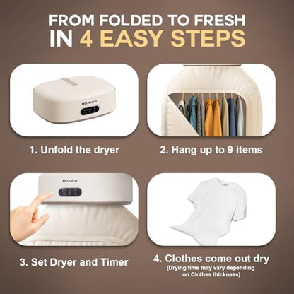 👕 Portable Clothes Dryer – 600W Compact Dryer for Apartments & Travel