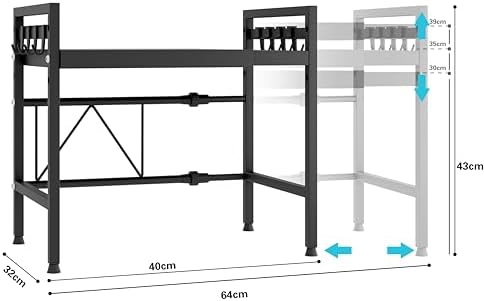 Black Expandable Microwave Shelf