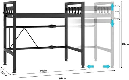 Black Expandable Microwave Shelf