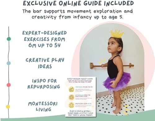 👶 32.5" Montessori Pull-Up Bar for Babies – Wall-Mounted Walking & Standing Support