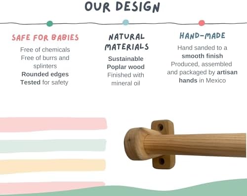 👶 32.5" Montessori Pull-Up Bar for Babies – Wall-Mounted Walking & Standing Support