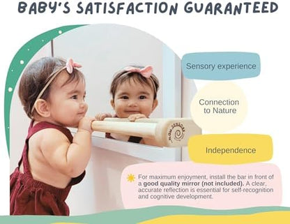 👶 32.5" Montessori Pull-Up Bar for Babies – Wall-Mounted Walking & Standing Support