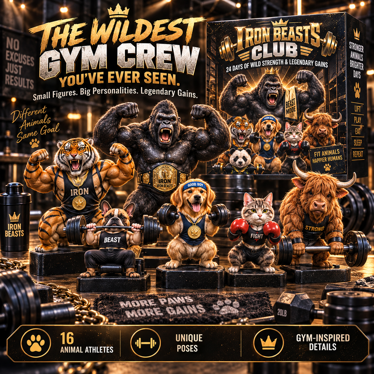 🏋️🐾 IRON BEASTS CLUB – 24 Days of Wild Gains, Big Personalities & Little Surprises