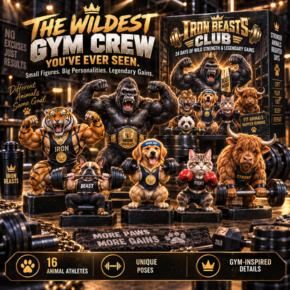 🏋️🐾 IRON BEASTS CLUB – 24 Days of Wild Gains, Big Personalities & Little Surprises