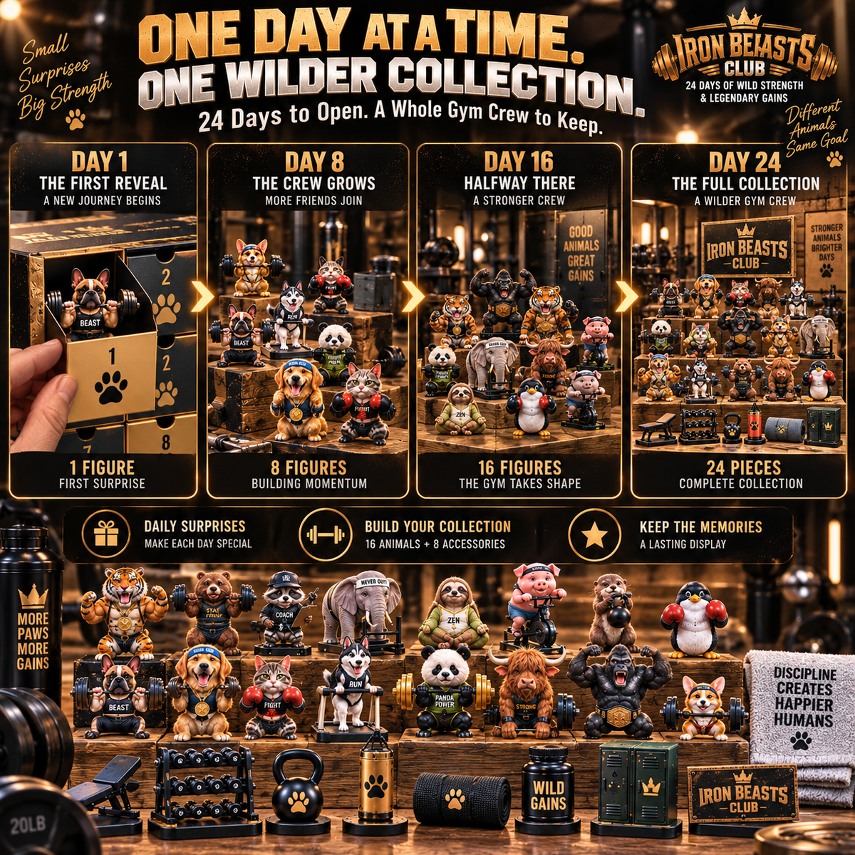 🏋️🐾 IRON BEASTS CLUB – 24 Days of Wild Gains, Big Personalities & Little Surprises