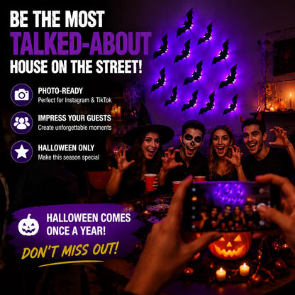 🦇Light Up Your Walls with Halloween Bat Atmosphere Decor