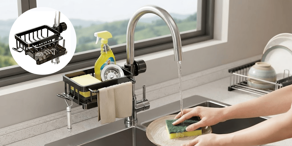 Faucet Drainer Basket – No-Drill Sink Organizer - detail image 9