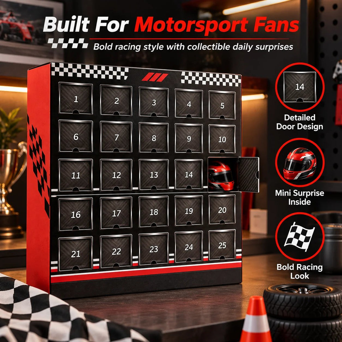 🏁  25-Day Formula Racing Advent Calendar – Ultimate Christmas Countdown for Racing Fans