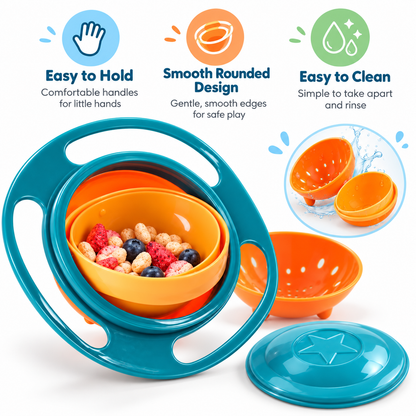 👶 Spill-Resistant Gyro Bowl for Toddlers