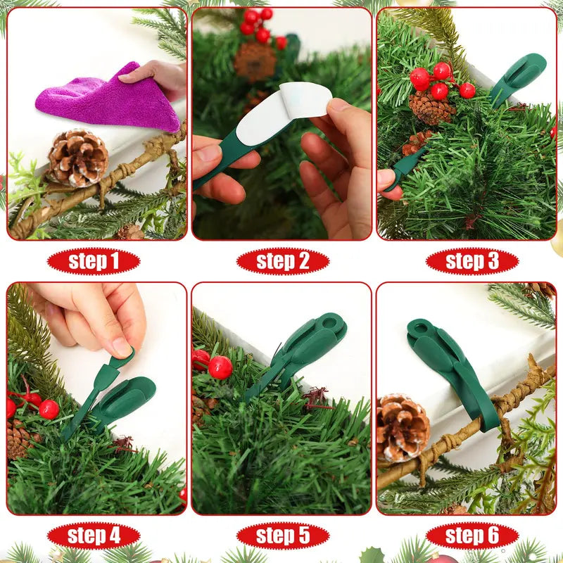 Reusable Silicone Christmas Garland Hangers – 12/24 Pack - White 24 Pcs