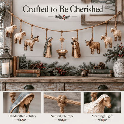 Handcrafted Wooden Nativity Garland