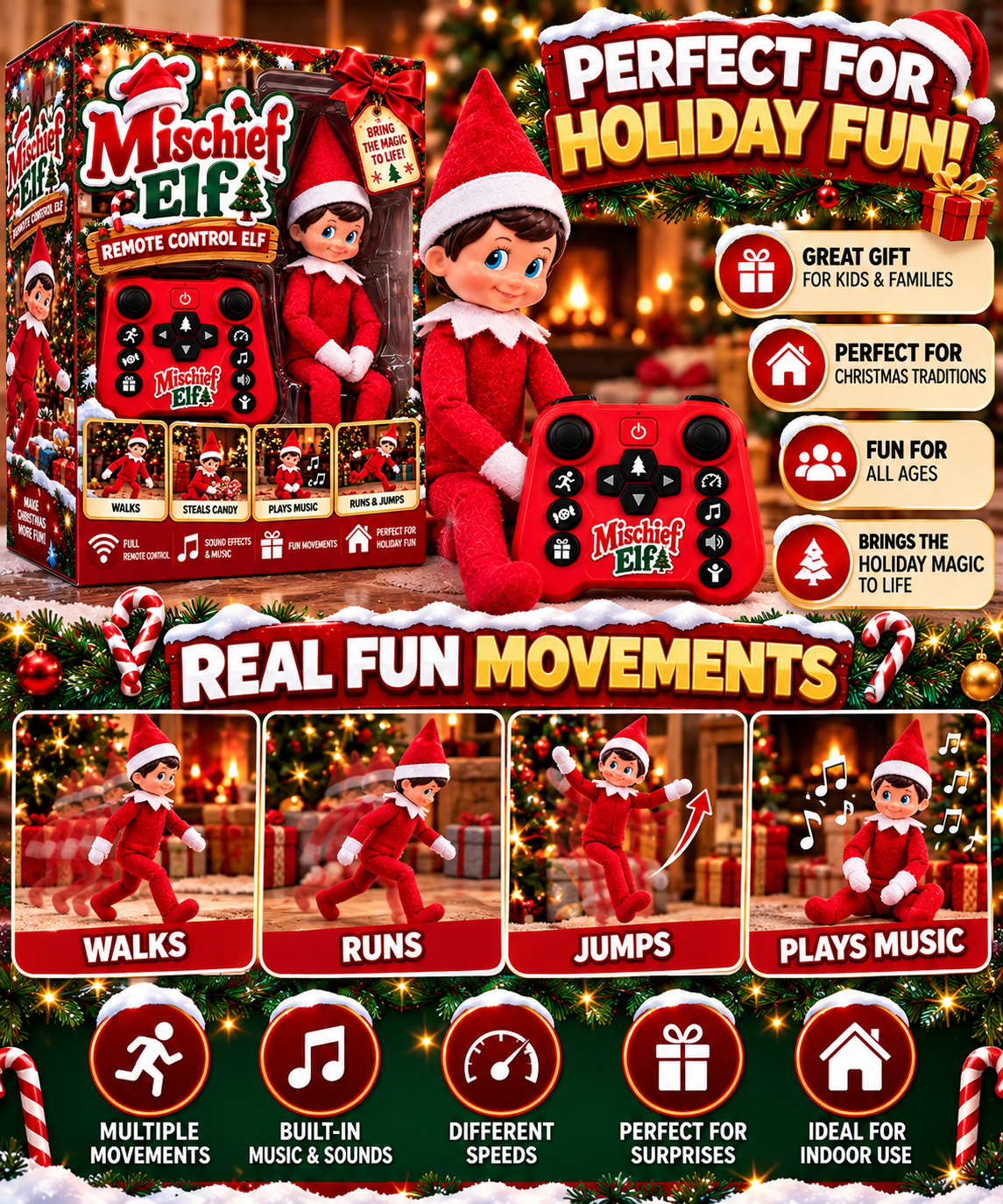Remote-controlled Christmas elf product image 3