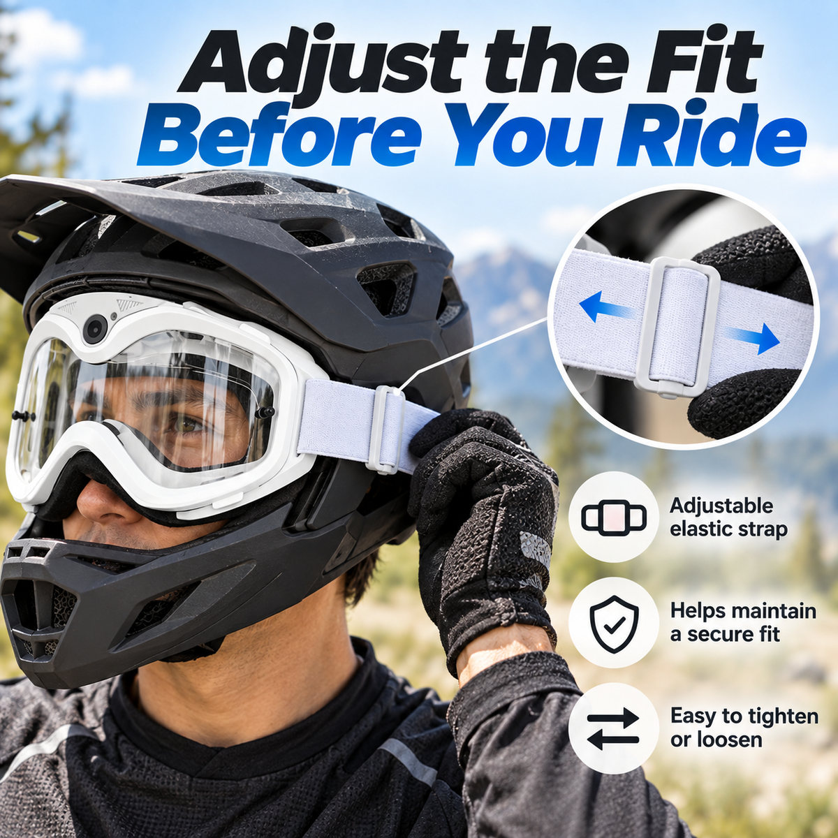 🥽 Wide-View Cycling Goggles – Wind & Dust Protection for Outdoor Riding