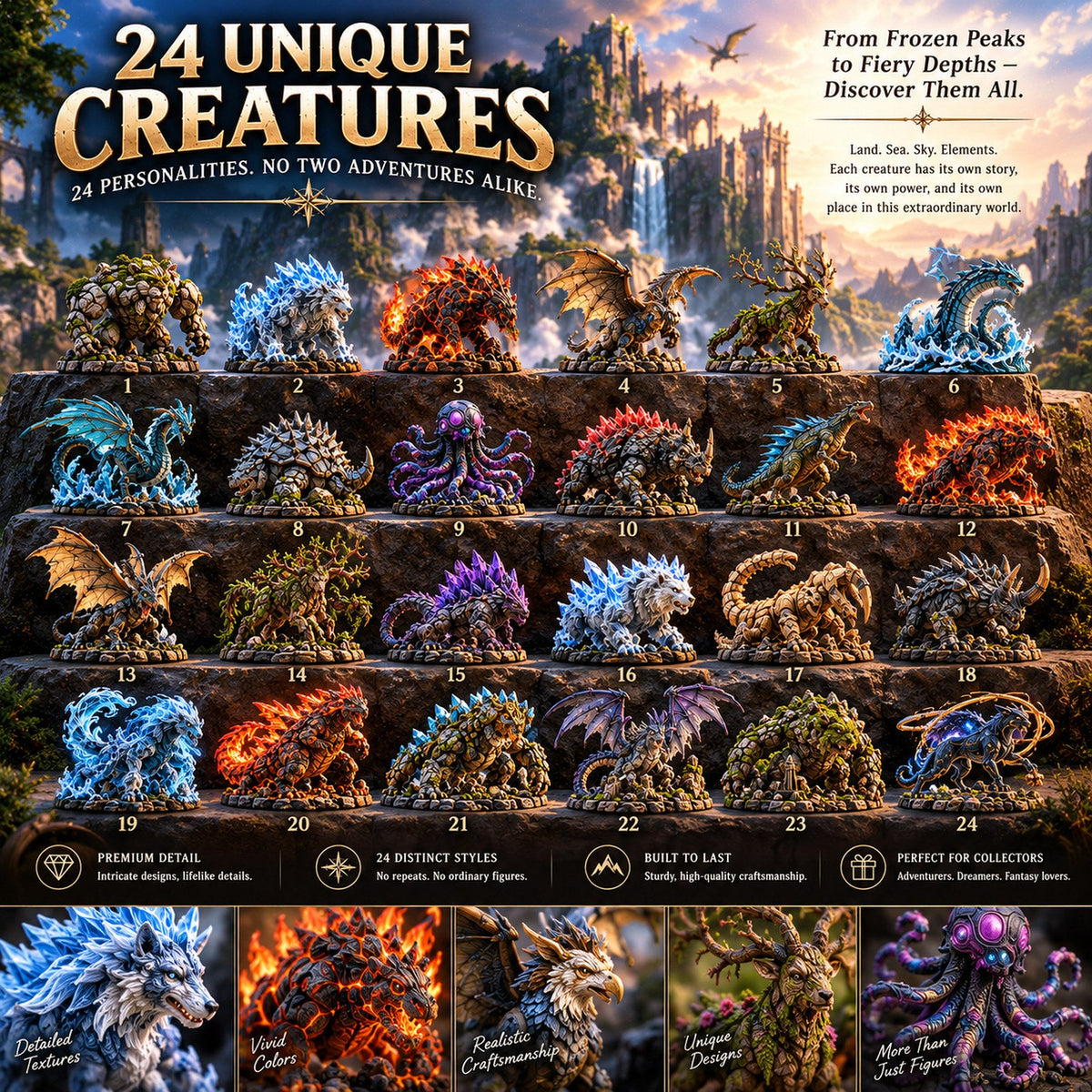 24 Days. 24 Creatures. One Legendary World to Discover. 🐉Rise of the Ancient Titans – 24 Days of Mythical Creatures Advent Calendar | Fantasy Collectible Figurines