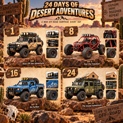 🏜️ Born to Explore🚙 2026 – 24 Days of Off-Road Freedom & Collectible Rides!