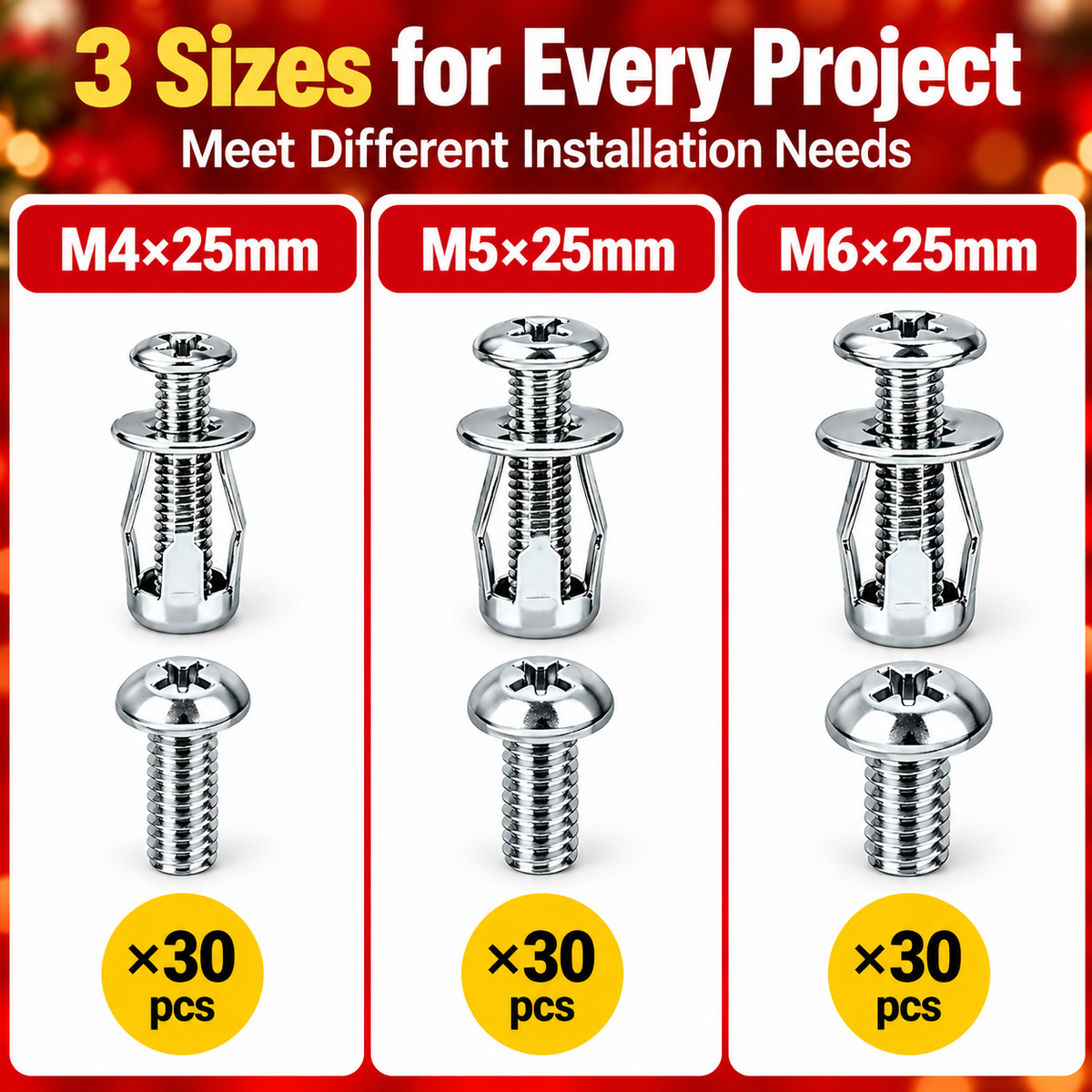 91-Piece Petal Jack Nut Tool Kit – M4/M5/M6 Hollow Wall Metal Anchors with Installation Pliers for Drywall & DIY Repair