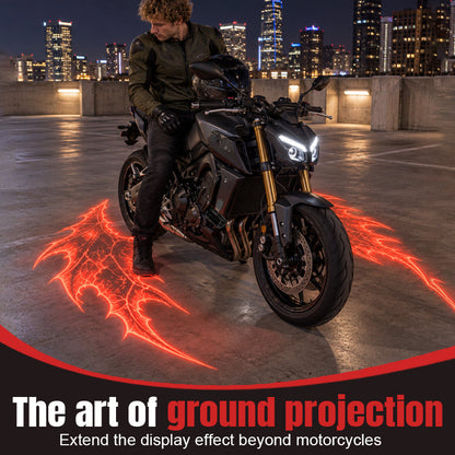 🏍️Motorcycle Devil Wing Projection Lights – Cool LED Ground Lighting for Riders!