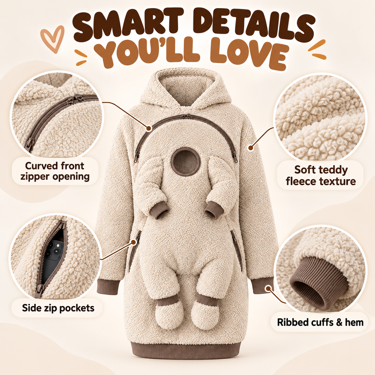 🧸 mom-baby-plush-hoodie-Cozy Baby Carry Hoodie – Soft Sherpa Warmth for Mom & Baby