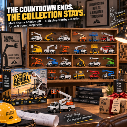 🏗️24 Days of Aerial Work Vehicles Advent Calendar – 24 Unique Construction Equipment Miniatures