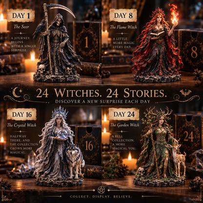 24 Days of Dark Witchcraft – 24 Unique Gothic Witch Figurines | Fantasy Advent Calendar