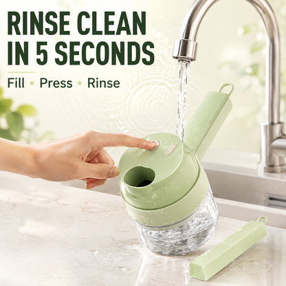 🧄 🌶️4-in-1 Handheld Electric Chopper: Slice, Mince, Peel & Auto-Clean!