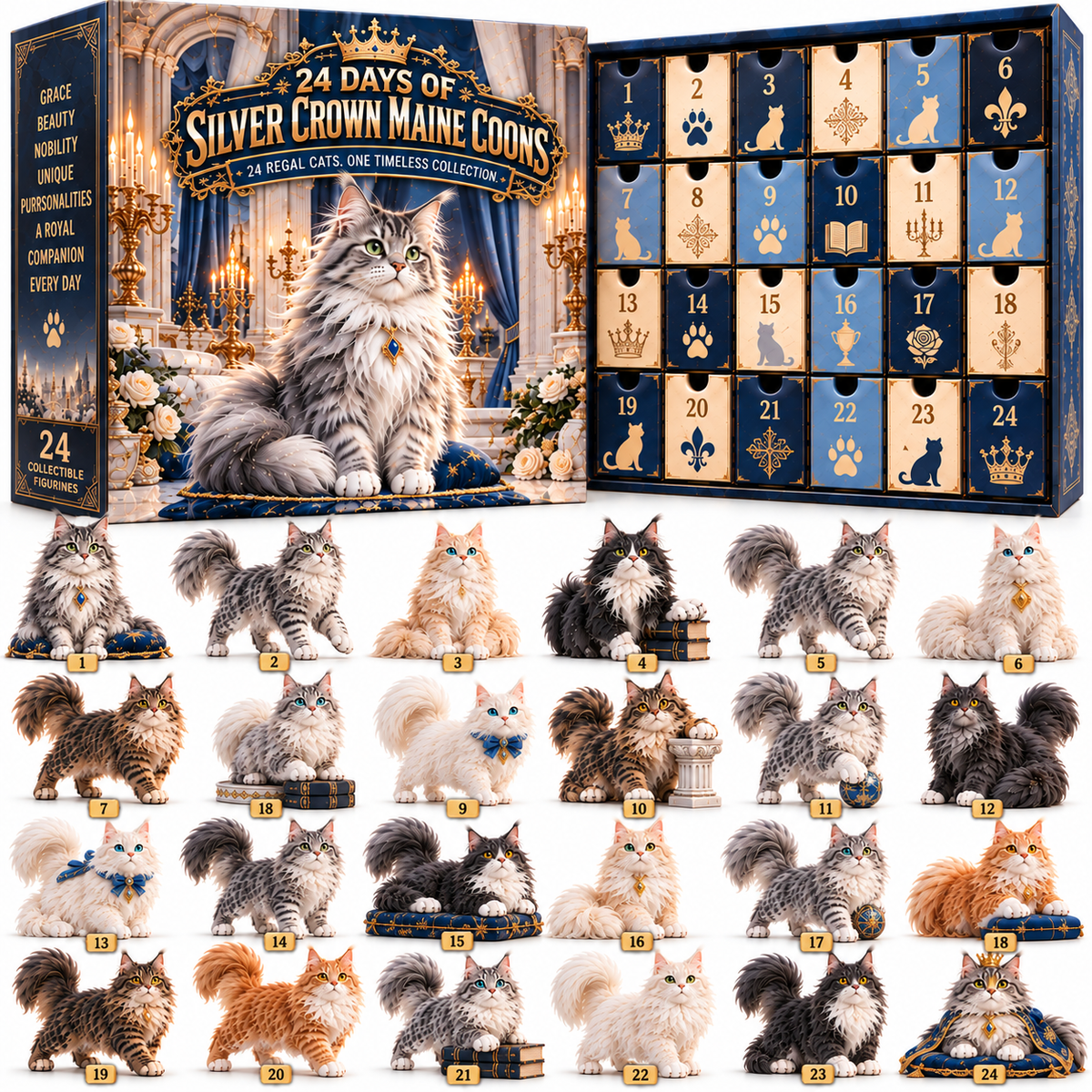 👑 Born to Be Royal! 🐾 24-Day Maine Coon Cat Advent Calendar