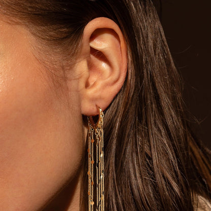 14K Gold Plated Long Tassel Earrings for Women