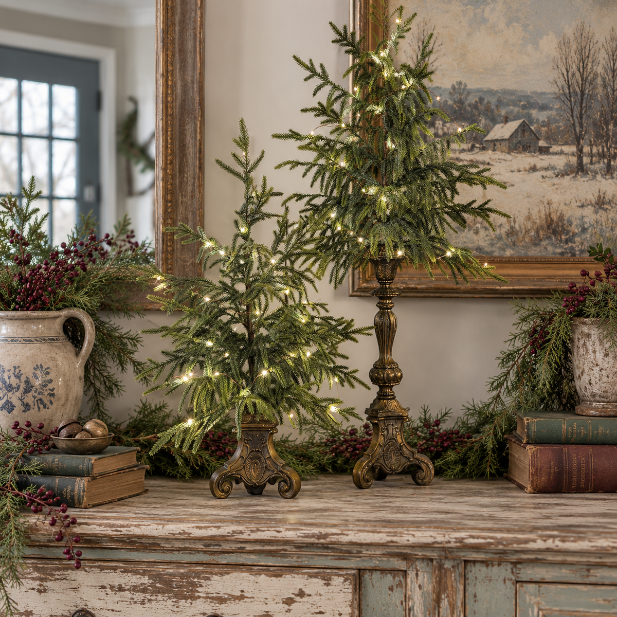 🔥Vintage Lighted Norfolk Pine Tree