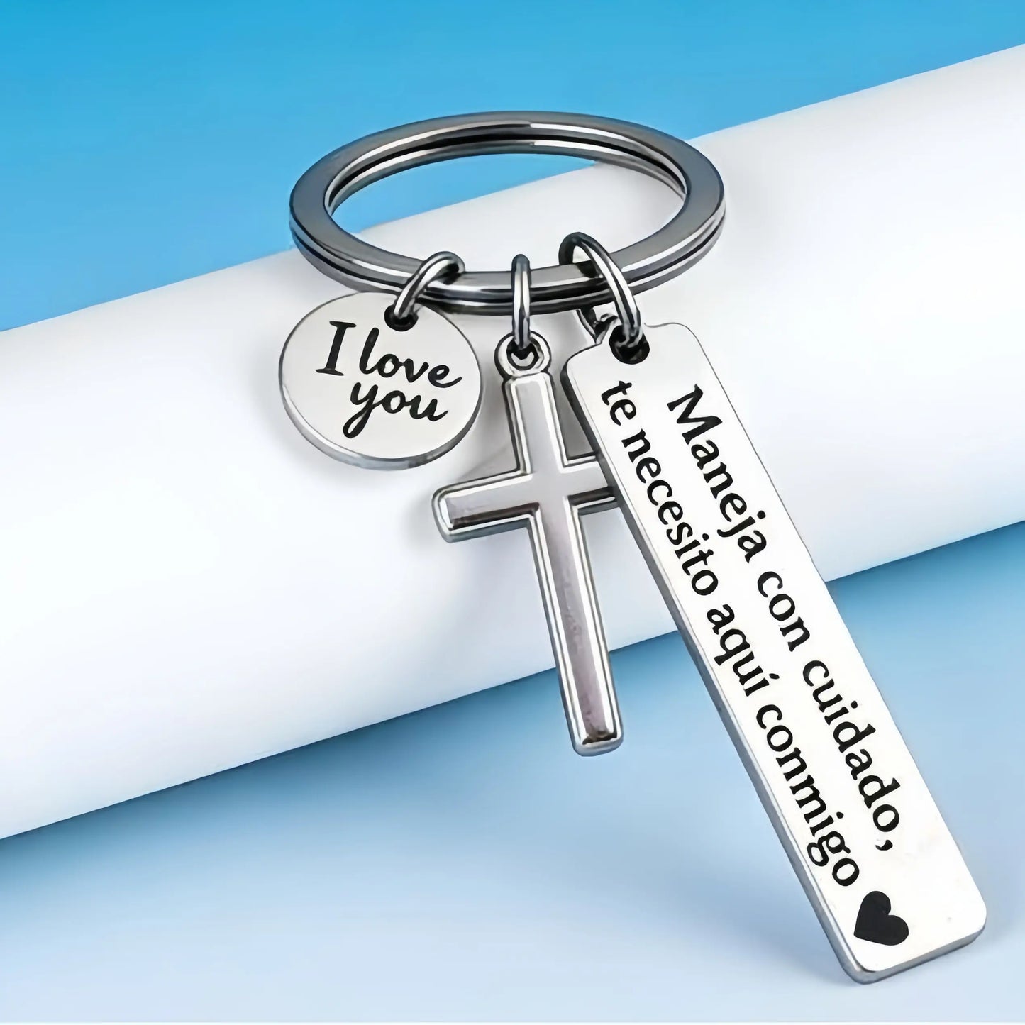 Maneja Con Cuidado Drive Safe Keychain