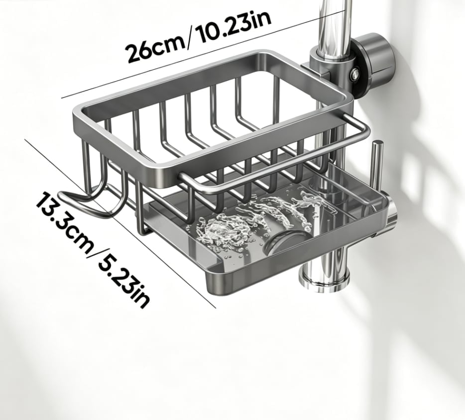 Faucet Drainer Basket – No-Drill Sink Organizer - Style 2