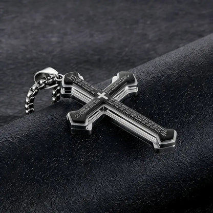 Engraved Bible Verse Cross Necklace