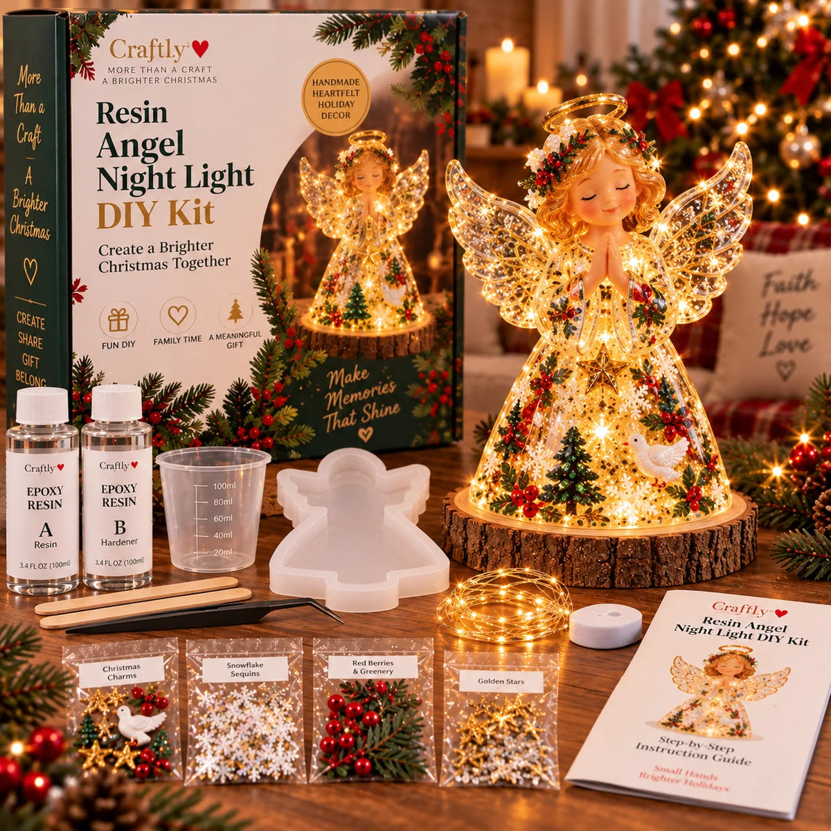 🎄 DIY Christmas Tree Night Light Kit — 💕 Step-by-Step Guide Included