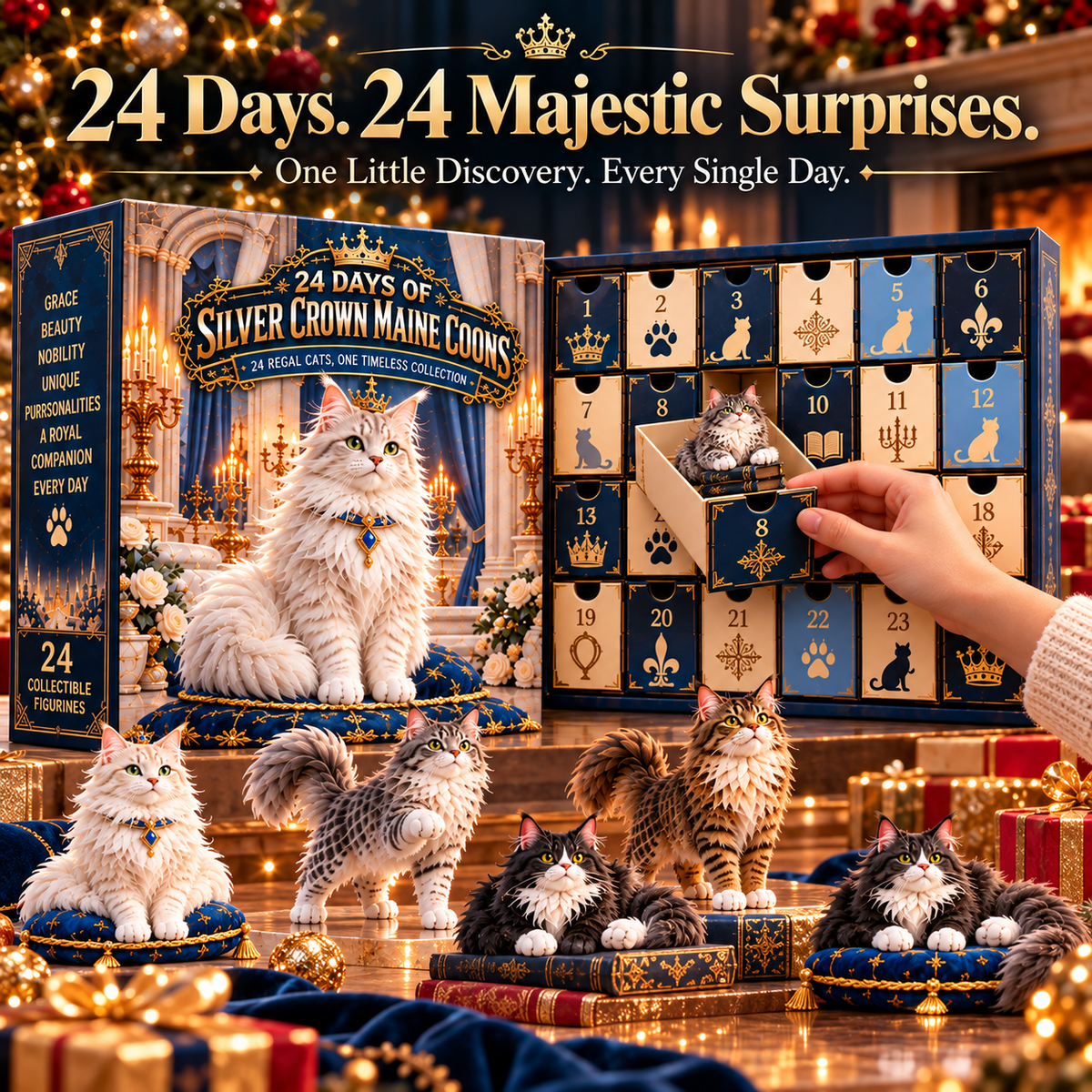 👑 Born to Be Royal! 🐾 24-Day Maine Coon Cat Advent Calendar