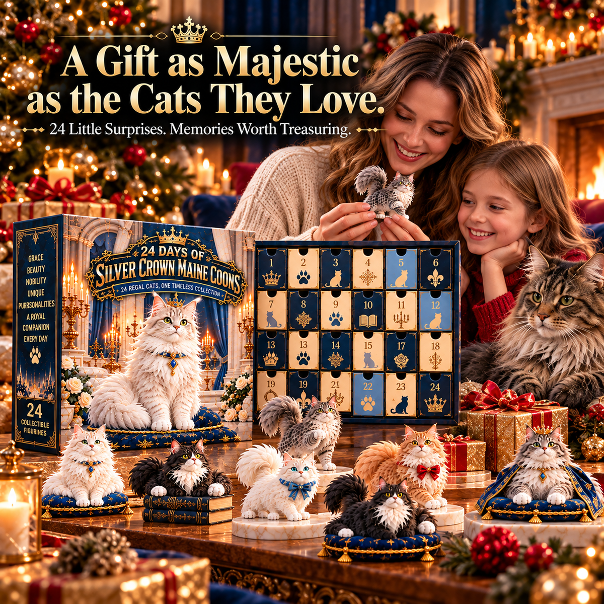 👑 Born to Be Royal! 🐾 24-Day Maine Coon Cat Advent Calendar