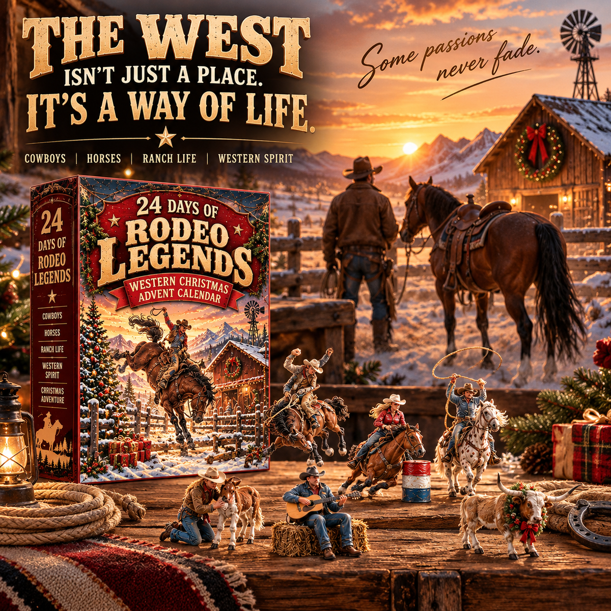 🌵 The Wild West Never Fades – 24-Day Cowboy & Horse Christmas Advent Calendar