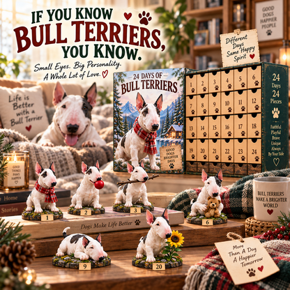 🐾 24 Days of Bull Terriers – Christmas Advent Calendar | 24 Unique Dog Collectible Figurines