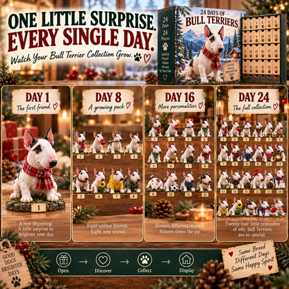 🐾 24 Days of Bull Terriers – Christmas Advent Calendar | 24 Unique Dog Collectible Figurines
