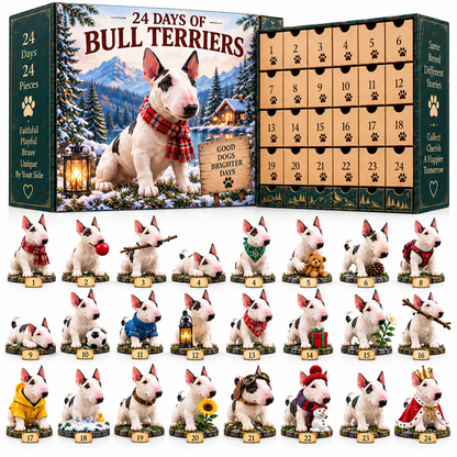 🐾 24 Days of Bull Terriers – Christmas Advent Calendar | 24 Unique Dog Collectible Figurines