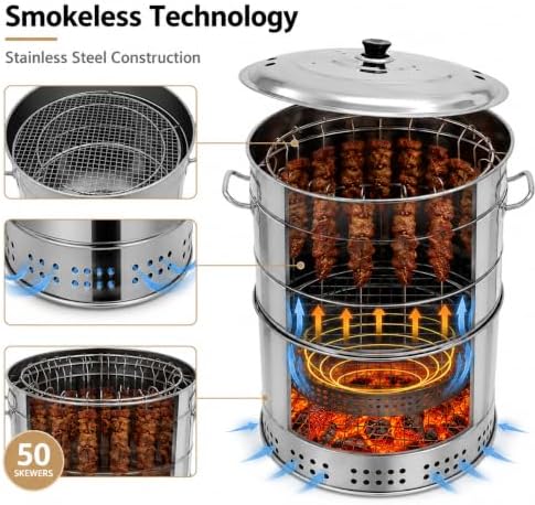 LAST DAY 50% OFF🔥 Portable Stainless Steel Charcoal Grill