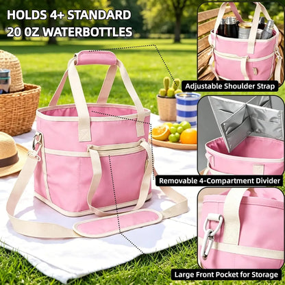 Drink Carrier Bag for 4 Cups with Adjustable Strap