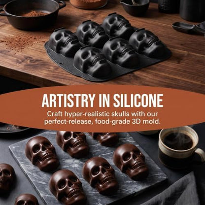 🔥LAST DAY 49% OFF -🎃 6-Cavity Skull Cake Mold 💀